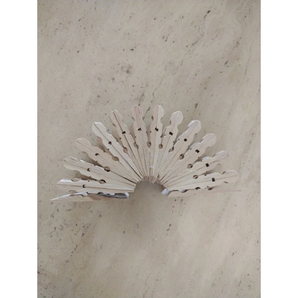 Handmade Wooden Napkin Holder Made With Wood Clothes Pins Natural Color Geometri